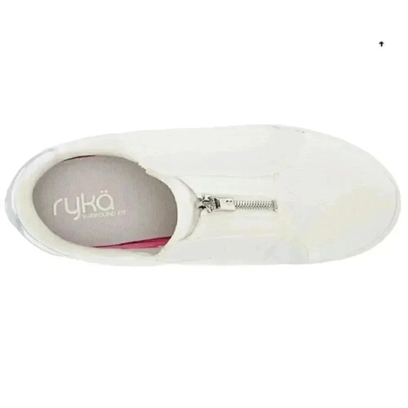 Ryka Wedge Sneakers Womens 8.5 WIDE White Vibe Mesh Zipper Fashion Shoes NEW - Picture 6 of 7